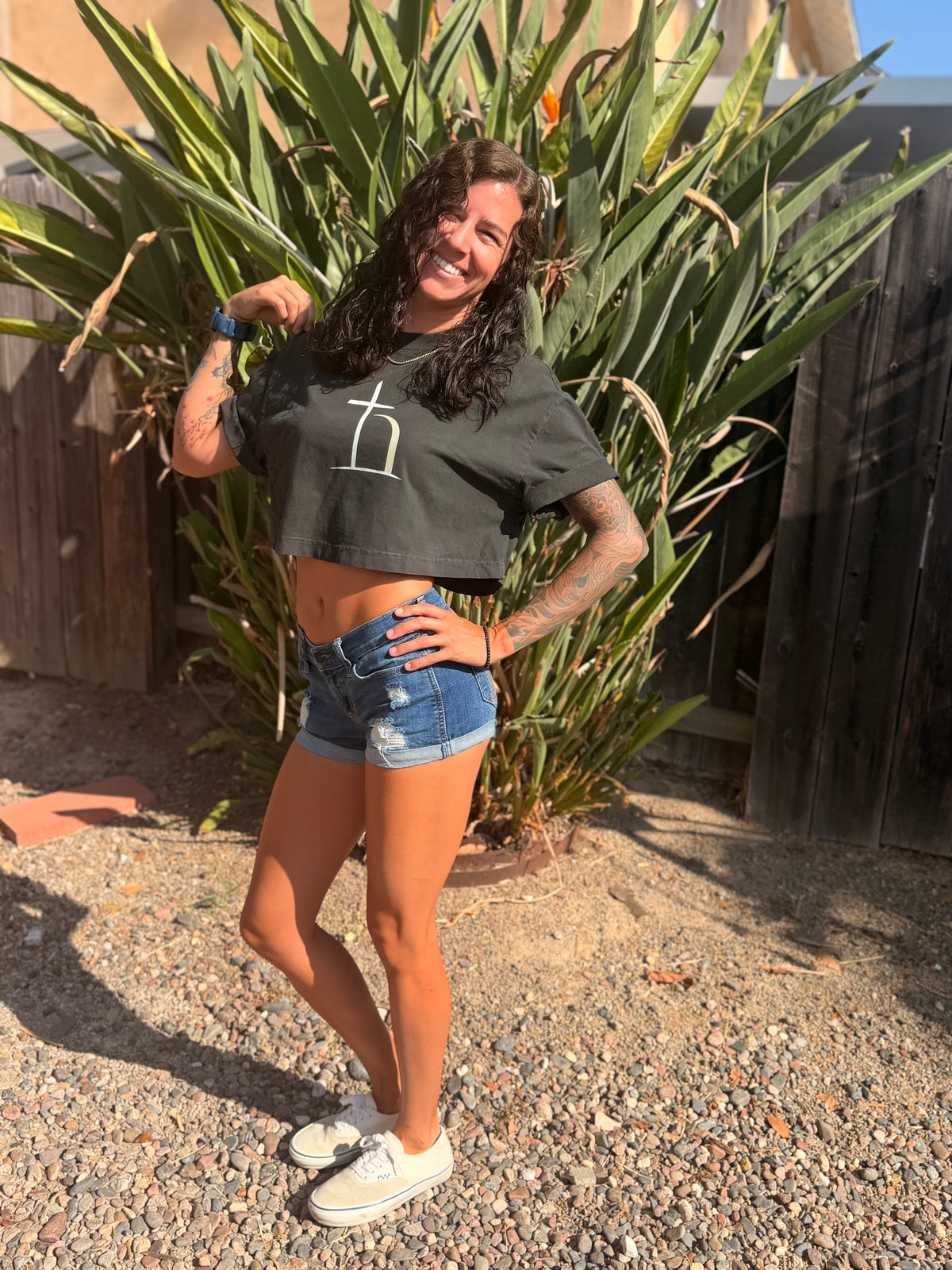 Black Ephphatha Christian crop top inspired by Mark 7:34