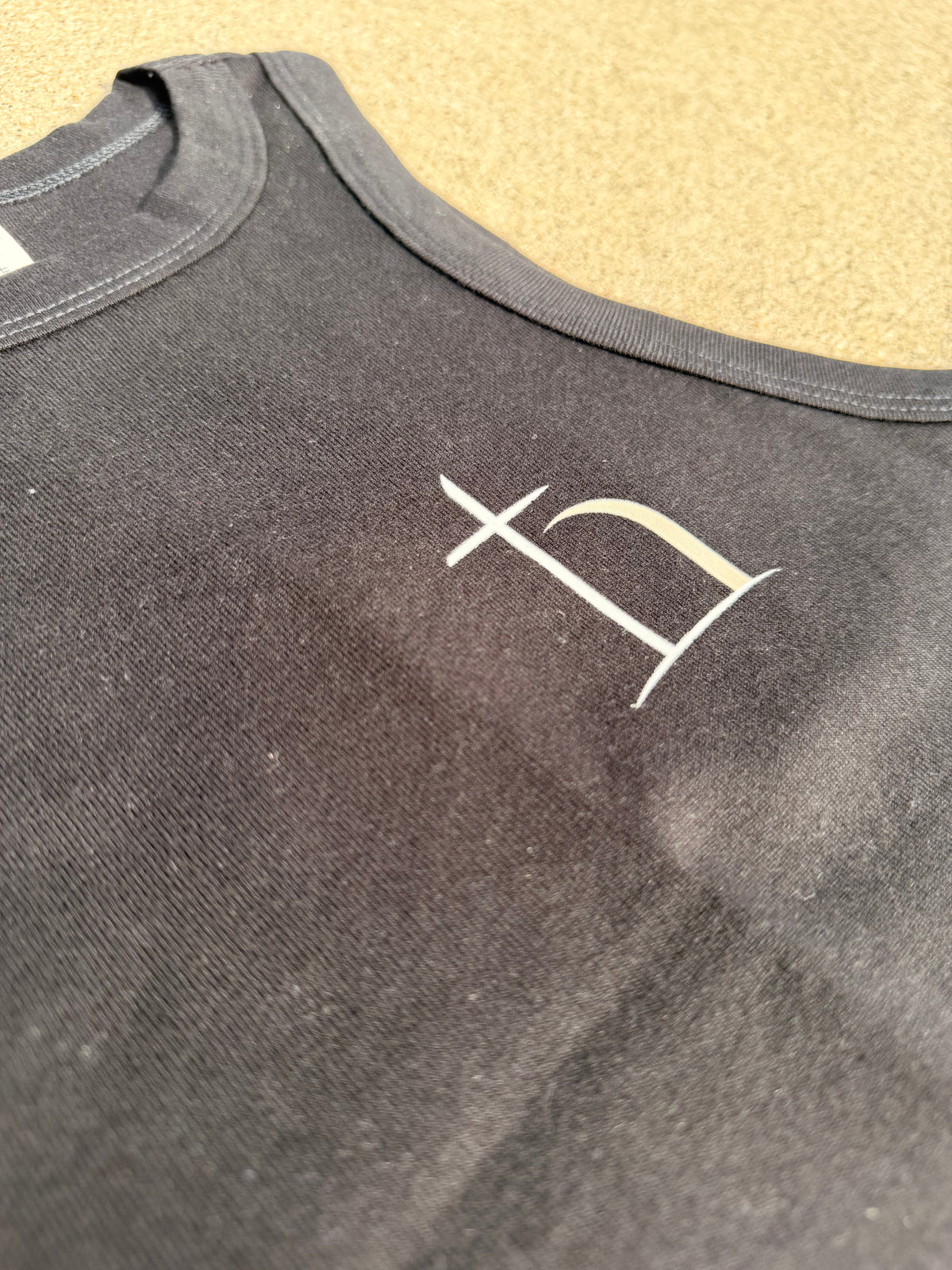 Black/Navy Open Racer Tank
