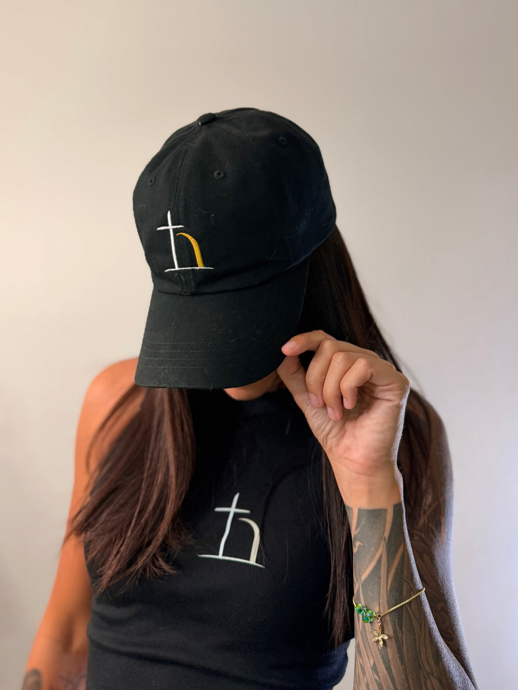 Black Be Opened Christian dad hat styled for everyday wear