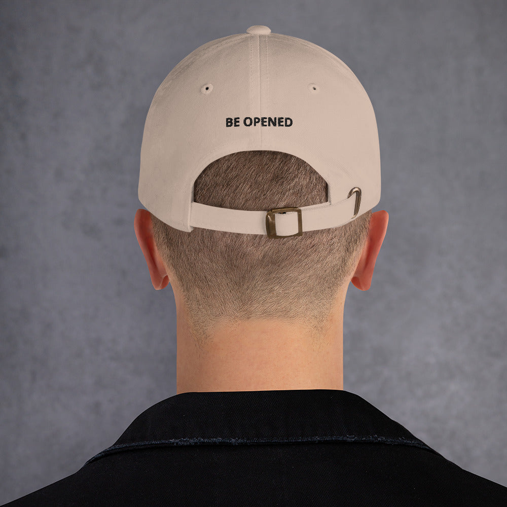 Opened khaki embroidered Christian faith hat